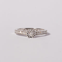 9ct White Gold Ladies Diamond Cluster Engagement Ring - 1102722 The_Diamond_box_South_Africa