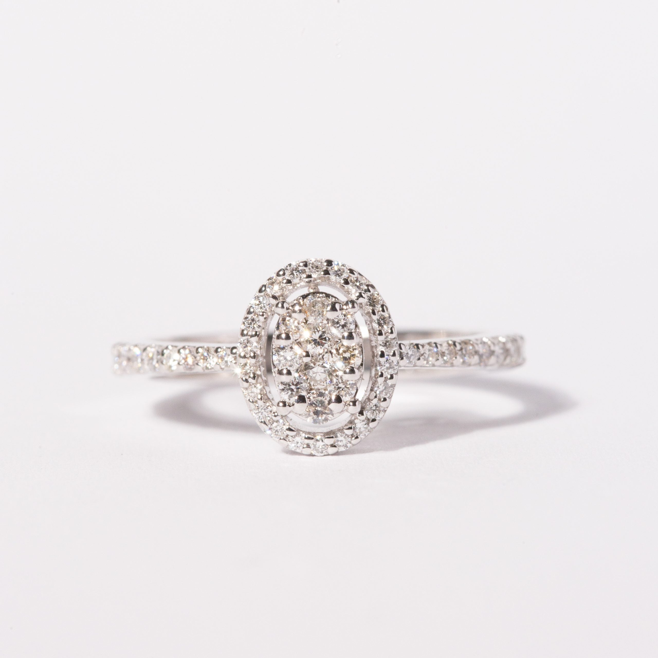 9ct White Gold Ladies Diamond Cluster Engagement Ring - 1102724 The_Diamond_box_South_Africa