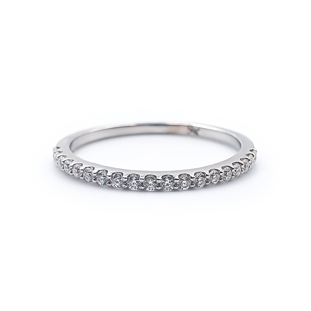 9ct White Gold Ladies Moissanite Shared Prong Band | 0,15ct The_Diamond_box_South_Africa