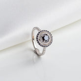 9ct White Gold Ladies 0,50ct Round Moissanite Double Halo Engagement Ring The_Diamond_box_South_Africa