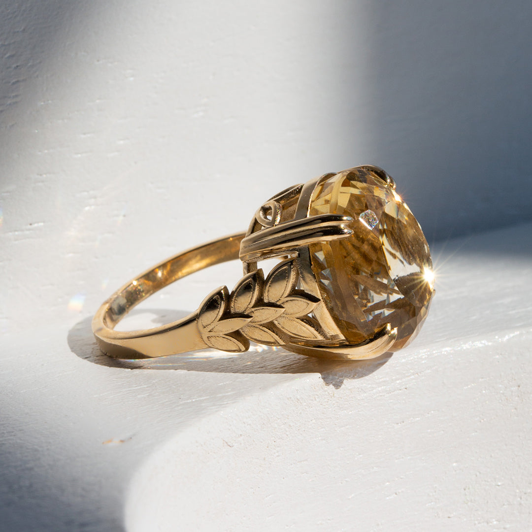 9ct Yellow Gold Ladies 15ct Citrine Ring The_Diamond_box_South_Africa