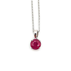 Sterling Silver Ladies Ruby Pendent