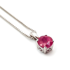 Sterling Silver Ladies Ruby Pendent
