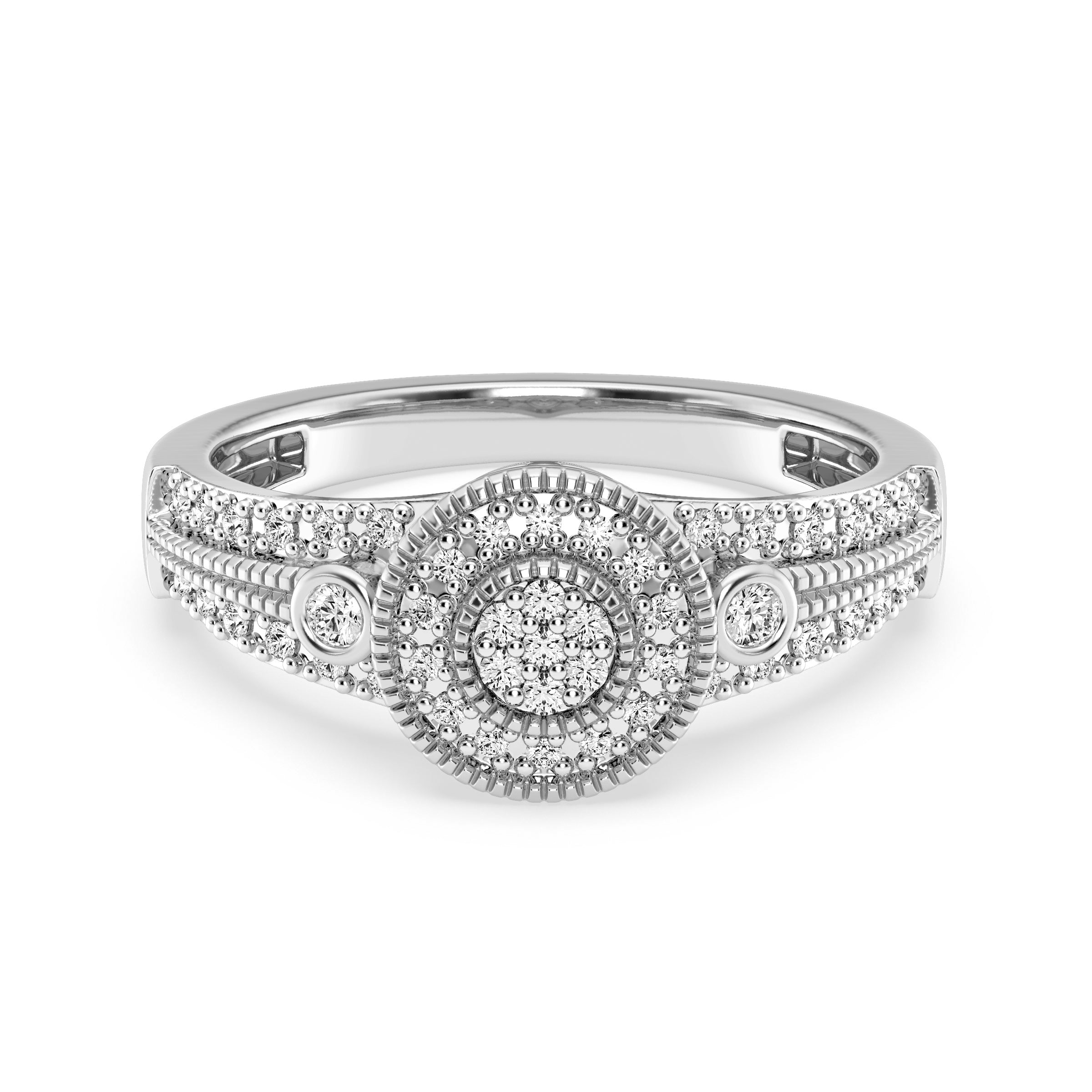 9ct White Gold Ladies Diamond Cluster Engagement Ring - 639JWR - WG The_Diamond_box_South_Africa