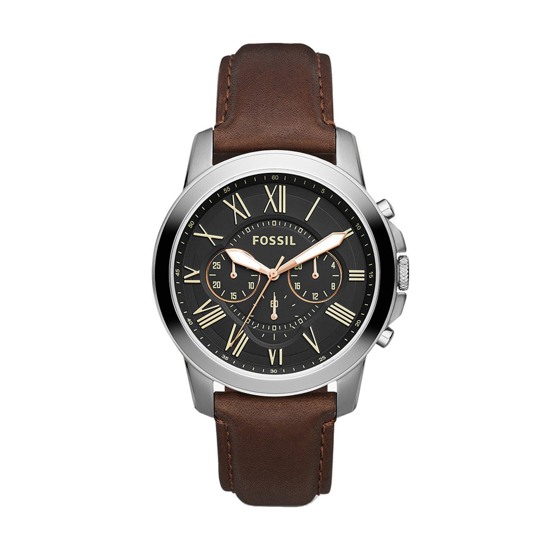 Fossil Grant Chronograph Brown Leather Watch - FS4813