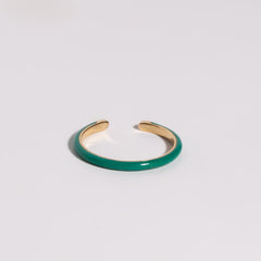 Green ring Gold  band  11- 0003