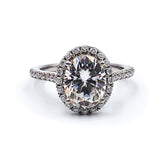 9ct White Gold Ladies 2,00ct Oval Moissanite Halo Engagement Ring The_Diamond_box_South_Africa