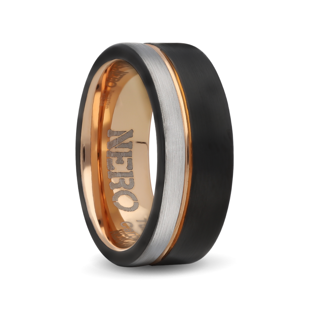 Nero Tungsten - Gents band | The Diamond Box Rings - The Diamond