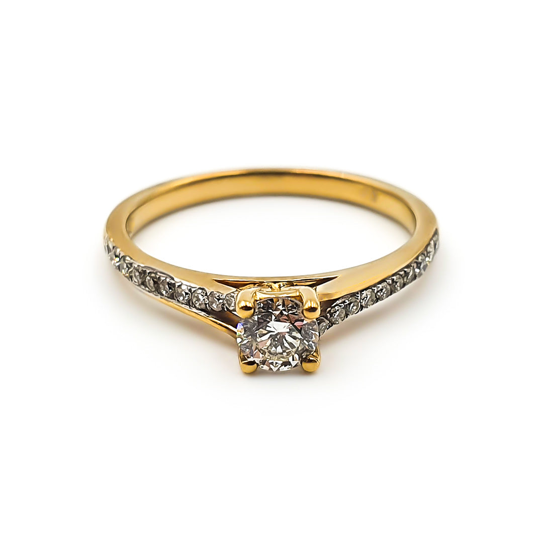 9ct Yellow Gold Ladies Diamond Engagement Ring The_Diamond_box_South_Africa