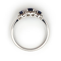 9ct White Gold Ladies Sapphire and Diamond Engagement Ring