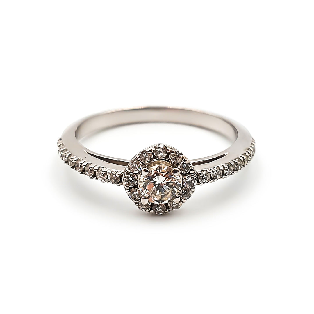 9ct White Gold Ladies Diamond Halo Engagement Ring The_Diamond_box_South_Africa