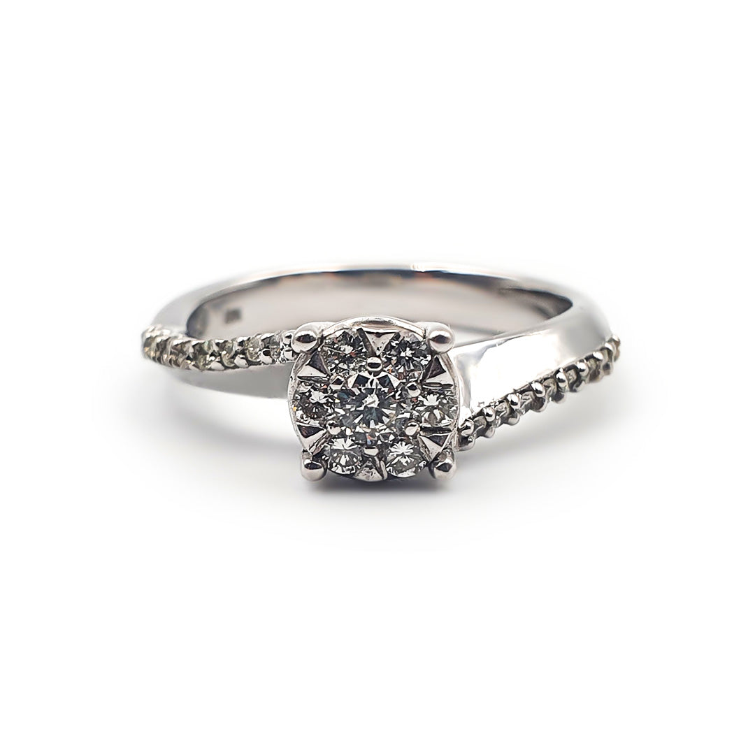 9ct White Gold Ladies Diamond Engagement Ring The_Diamond_box_South_Africa
