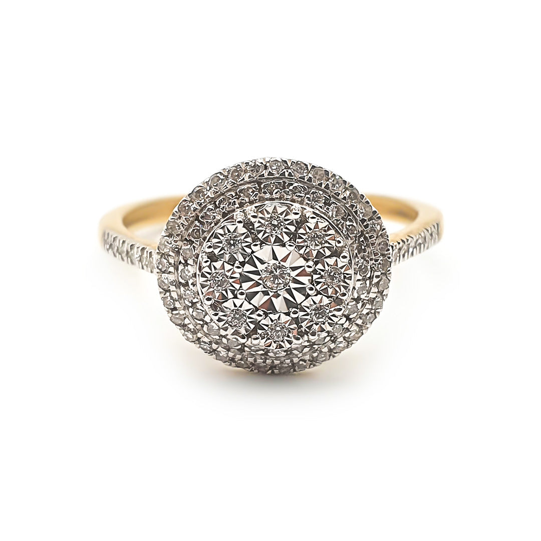 9ct Two-Toned Gold Ladies Diamond Ring The_Diamond_box_South_Africa