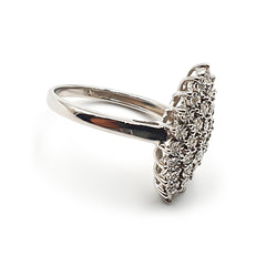 9ct White Gold Ladies Diamond Ring