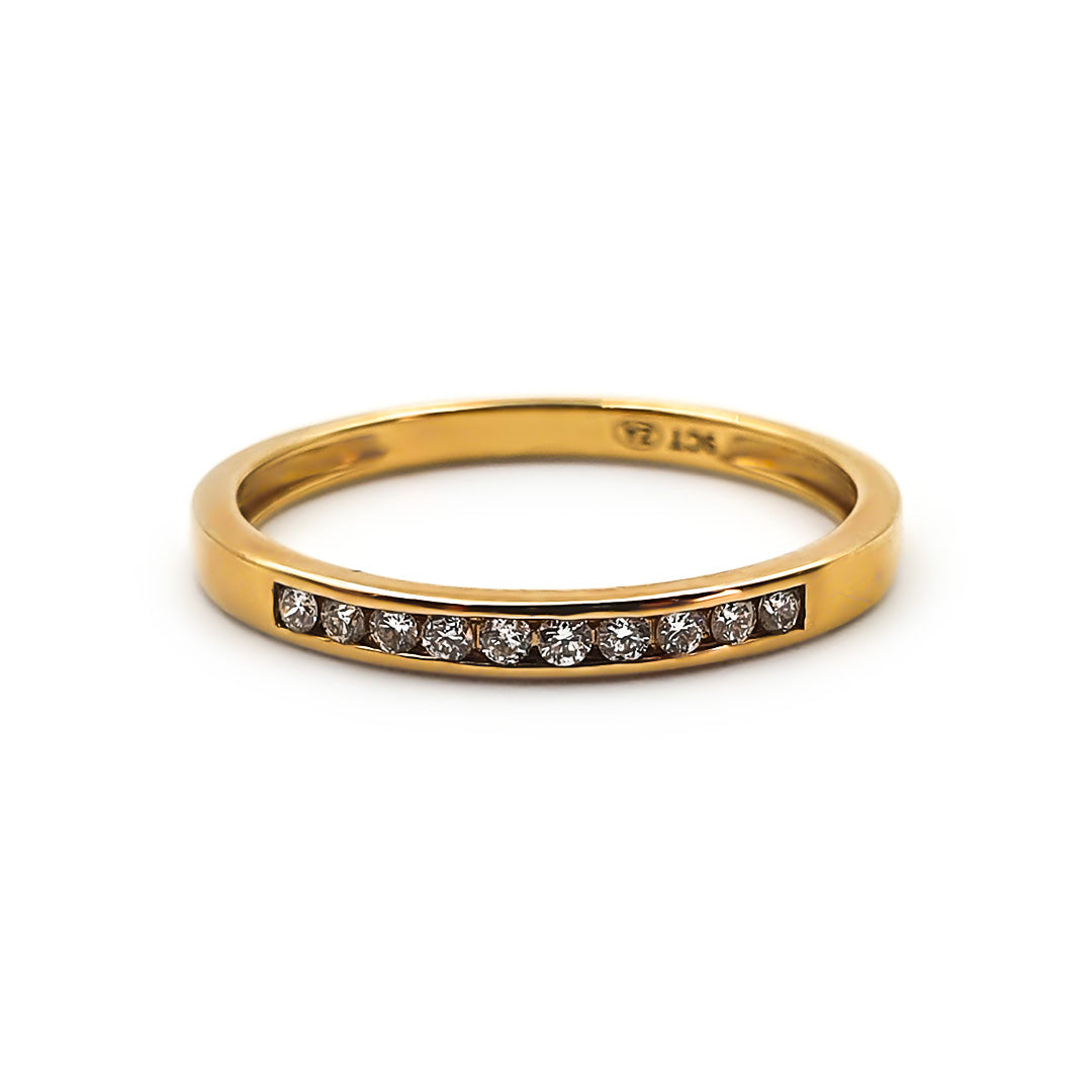 9ct Yellow Gold Ladies Channel Set Diamond Ring | 0.10ct The_Diamond_box_South_Africa