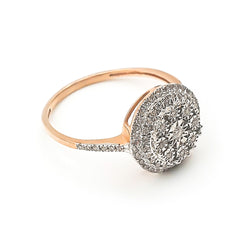 9ct Rose Gold Ladies Diamond Cluster Ring