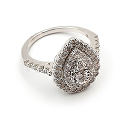 9ct White Gold Ladies 1,00ct Diamond Cluster Ring