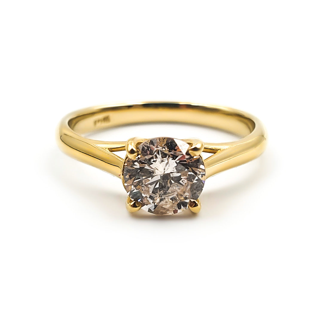 18ct Yellow Gold Ladies 1,00ct Diamond Solitaire Engagement Ring The_Diamond_box_South_Africa