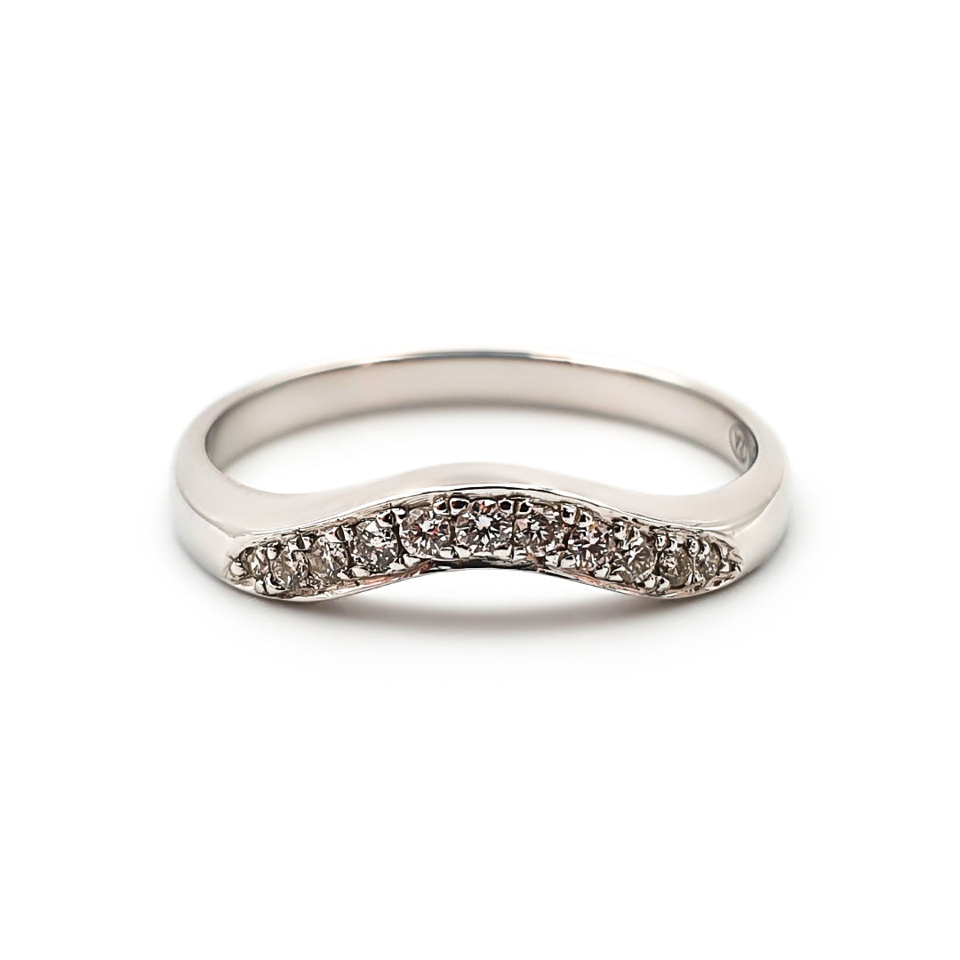 9ct White Gold Ladies Curved Diamond Band | 0.11ct The_Diamond_box_South_Africa
