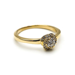 9ct Yellow Gold Ladies Diamond Cluster Engagement Ring