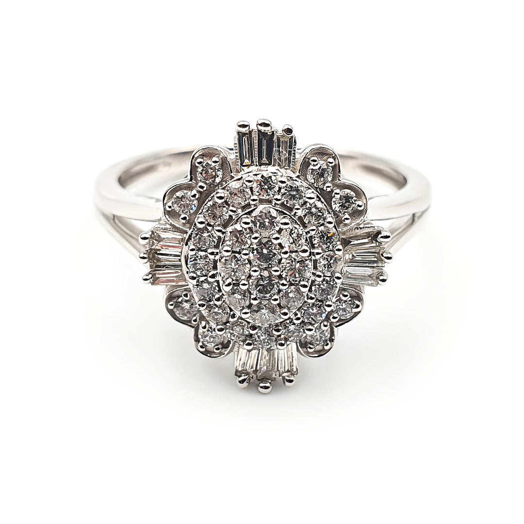 9ct White Gold Ladies Diamond Cluster Engagement Ring The_Diamond_box_South_Africa