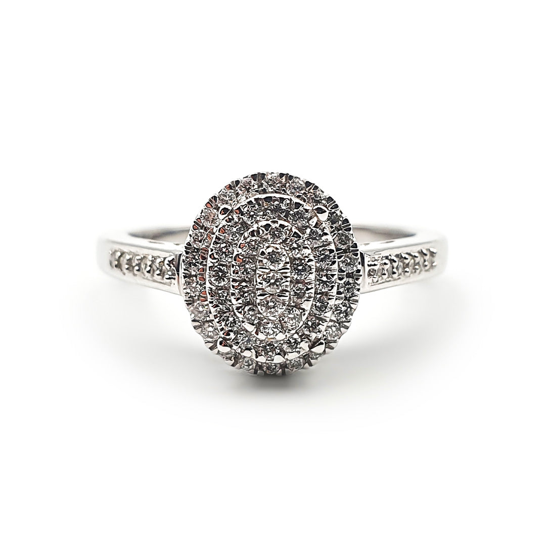 9ct White Gold Ladies Diamond Cluster Engagement Ring The_Diamond_box_South_Africa