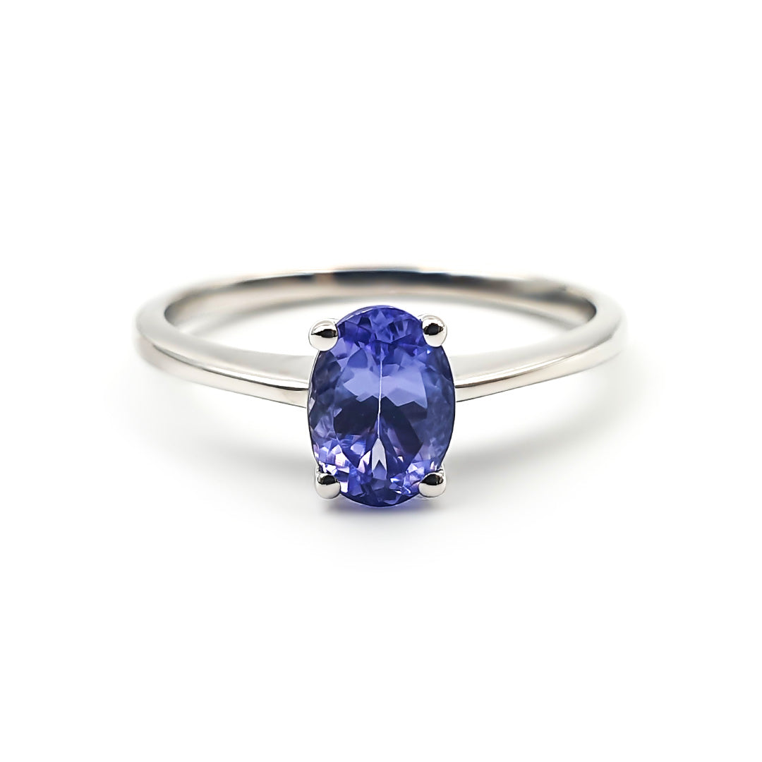 9ct White Gold Ladies Tanzanite Solitaire Ring-1102166-1 The_Diamond_box_South_Africa