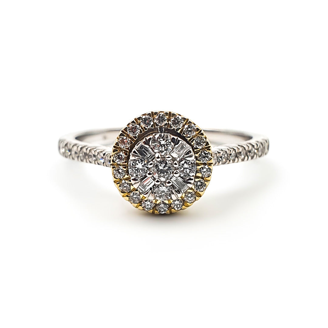 9ct Two-Toned Ladies Diamond Cluster Engagement Ring The_Diamond_box_South_Africa