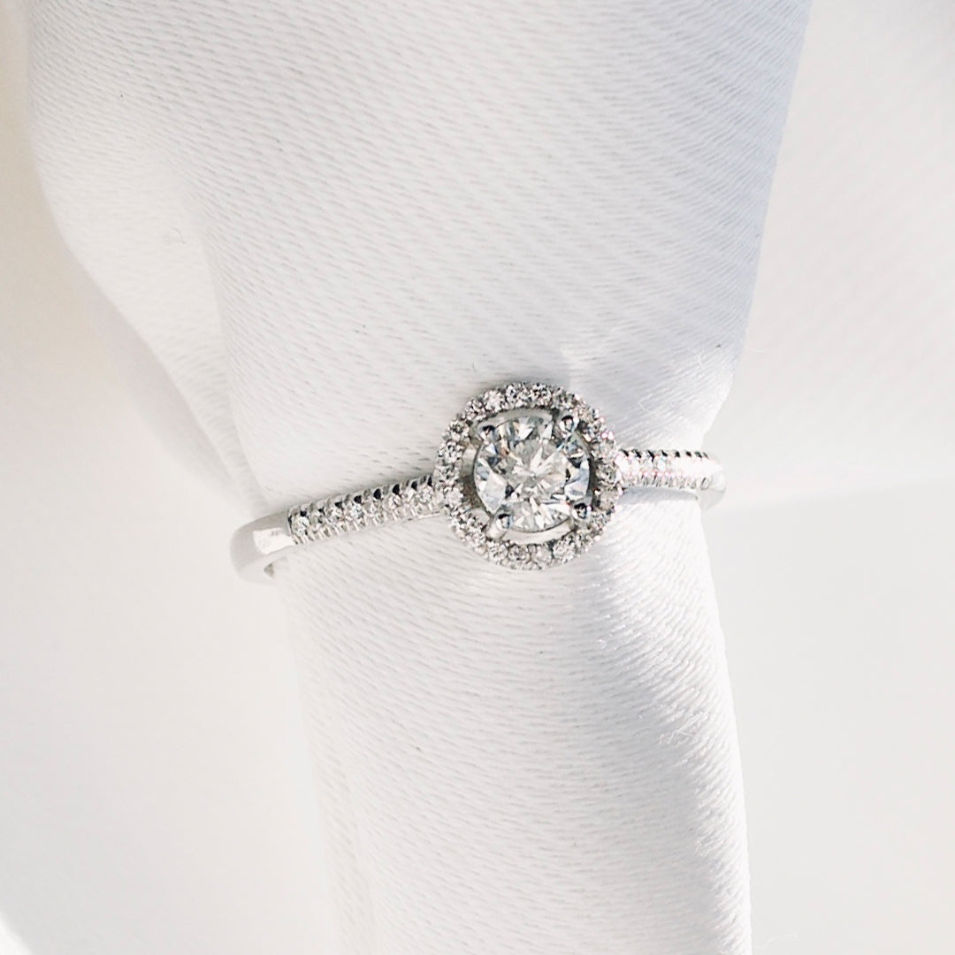 9ct White Gold Ladies Diamond Halo Engagement Ring The_Diamond_box_South_Africa