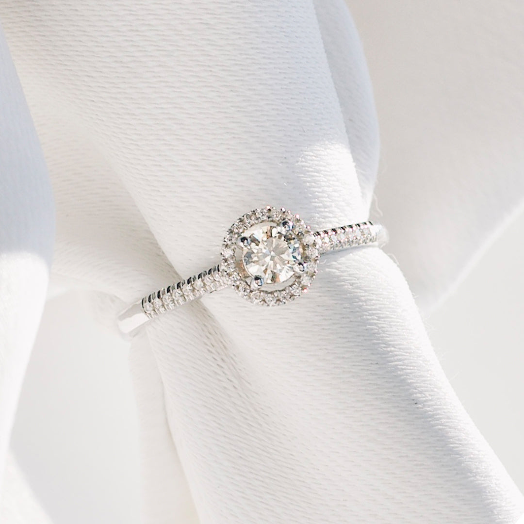 9ct White Gold Ladies Diamond Halo Engagement Ring The_Diamond_box_South_Africa