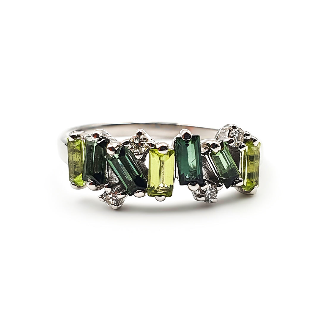 9ct White Gold Ladies Diamond and Semi-Precious Ring The_Diamond_box_South_Africa