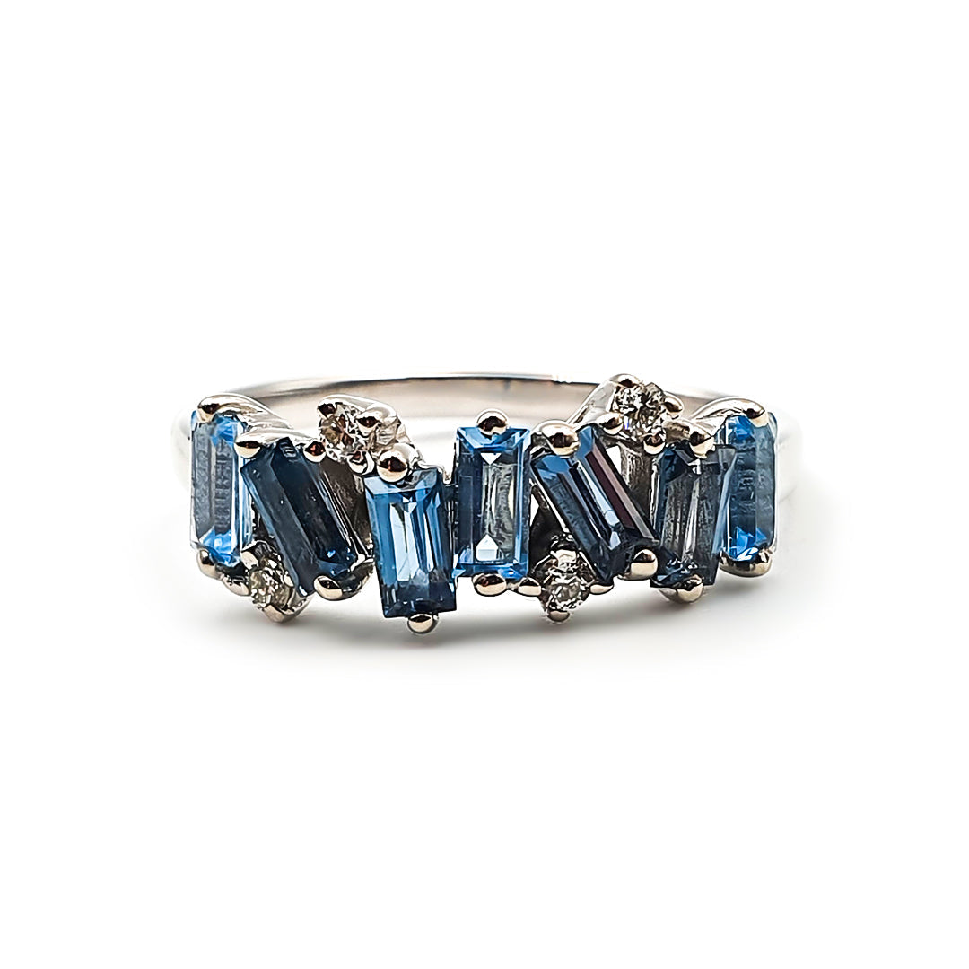 9ct White Gold Ladies Semi-Precious and Diamond Band The_Diamond_box_South_Africa