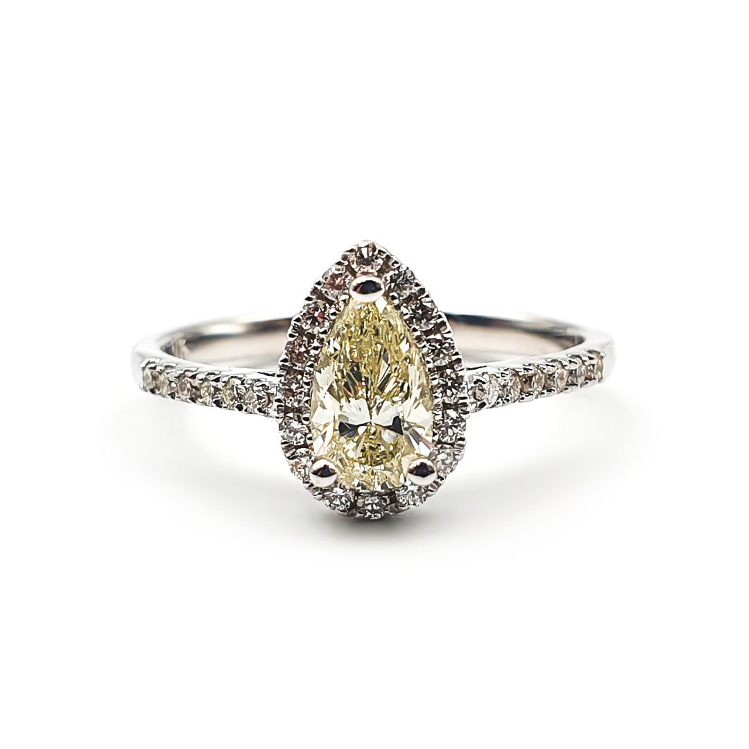 9ct White Gold Ladies Diamond Halo Engagement Ring The_Diamond_box_South_Africa