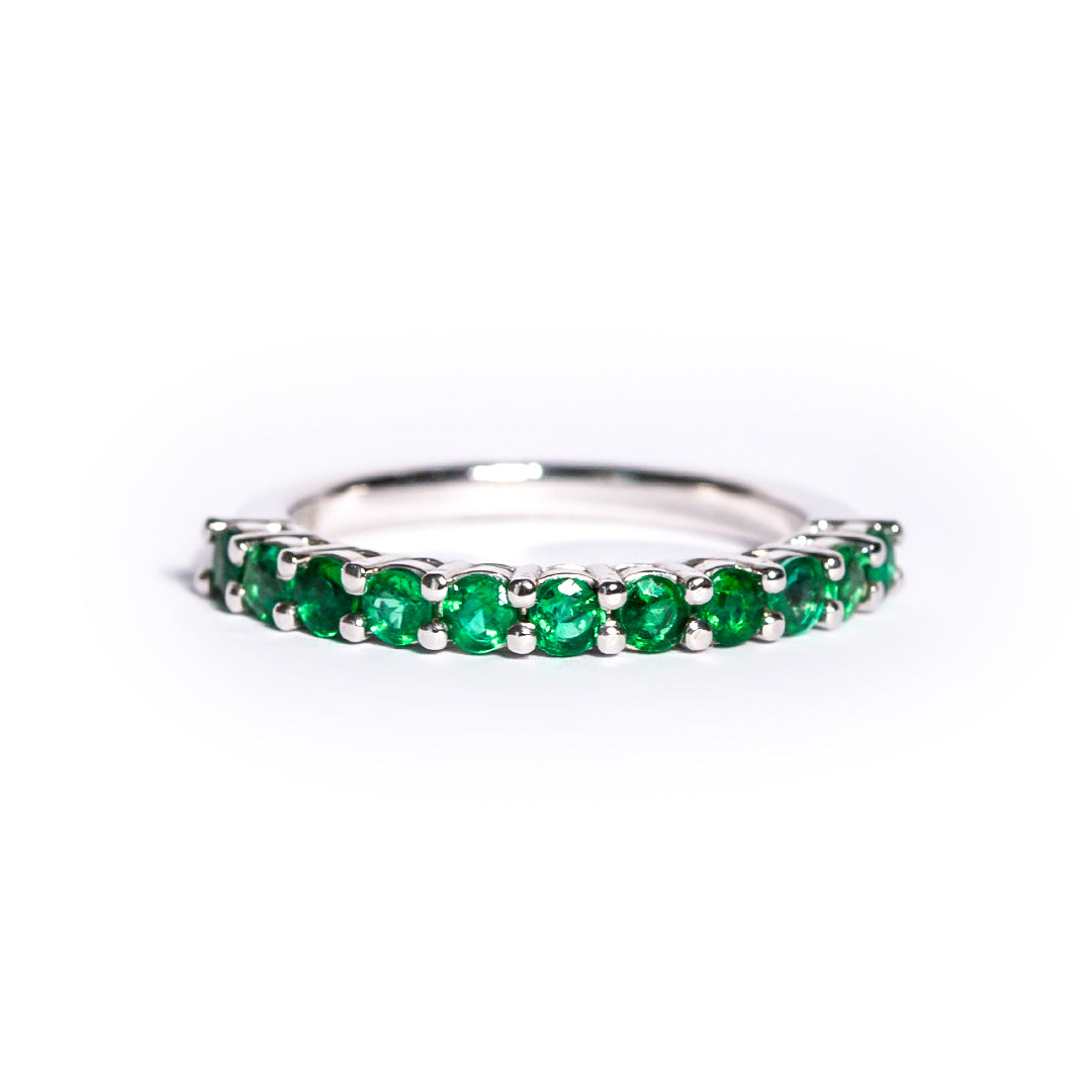 9ct White Gold Ladies Emerald Wedding Band The_Diamond_box_South_Africa