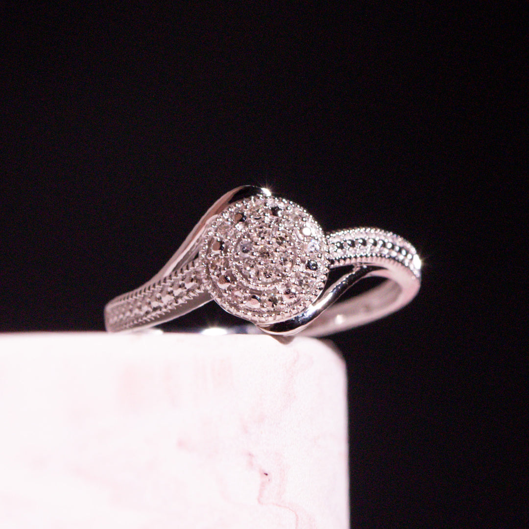 9ct White Gold Ladies Diamond Cluster Engagement Ring The_Diamond_box_South_Africa