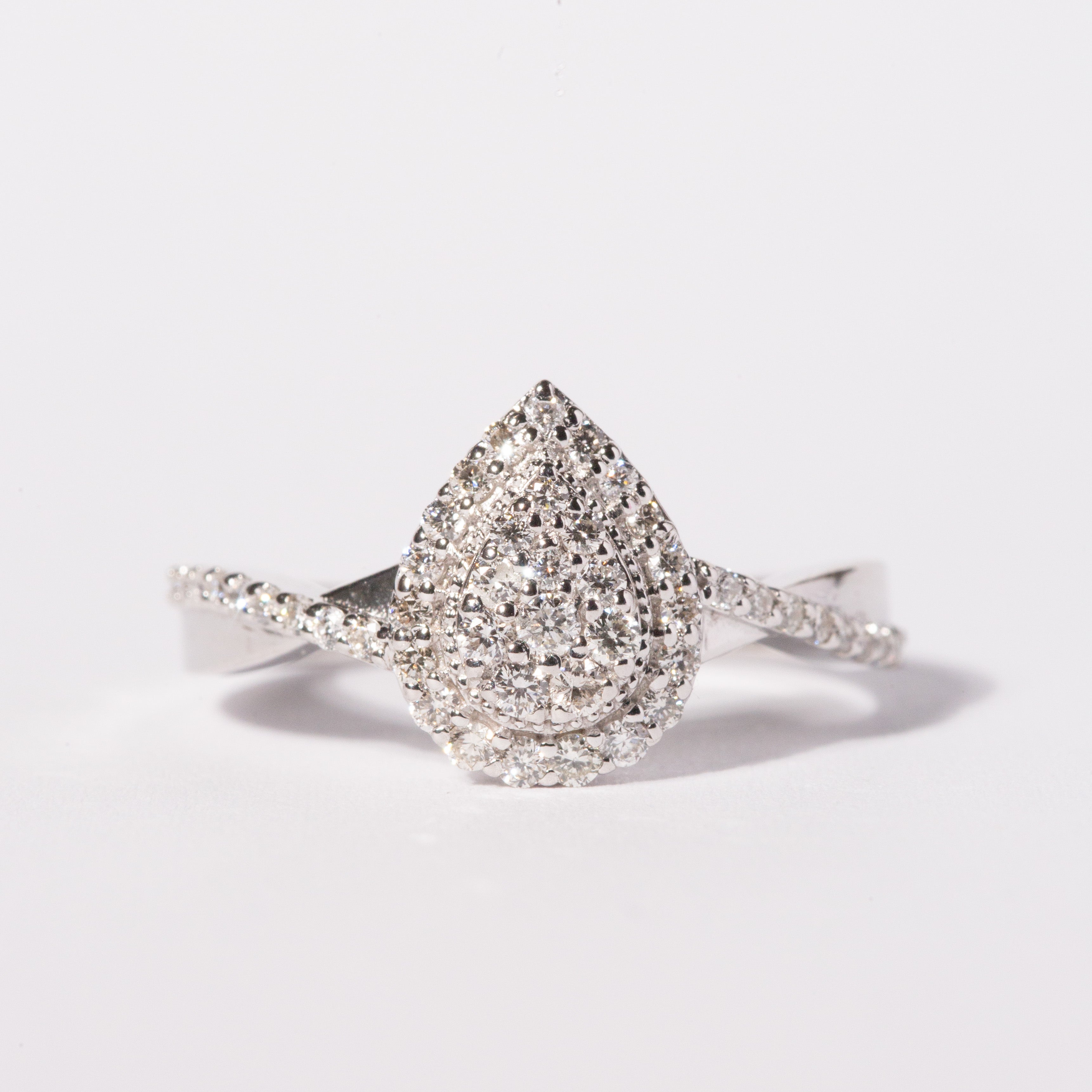 9ct White Gold Ladies Diamond Cluster Engagement Ring - 1102757 The_Diamond_box_South_Africa