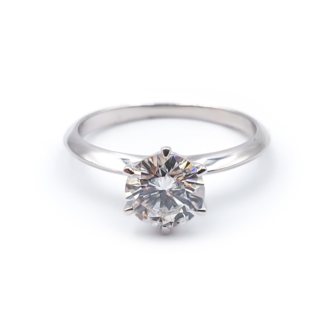 9ct White Gold Ladies 1,00ct Moissanite Engagement Ring The_Diamond_box_South_Africa