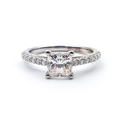 9ct White Gold Ladies 1,00ct Princess cut Moissanite accented Engagement Ring The_Diamond_box_South_Africa