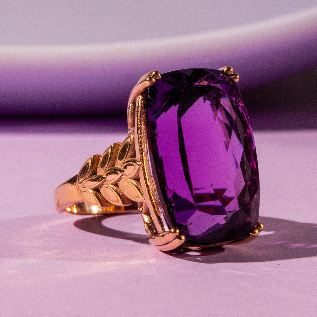 9ct Rose Gold Ladies 12ct Amethyst Solitaire Ring The_Diamond_box_South_Africa