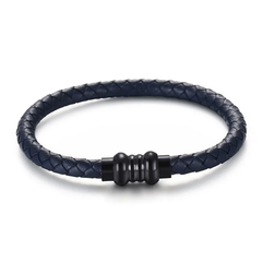 Leather Rope Mens Bracelet In Blue