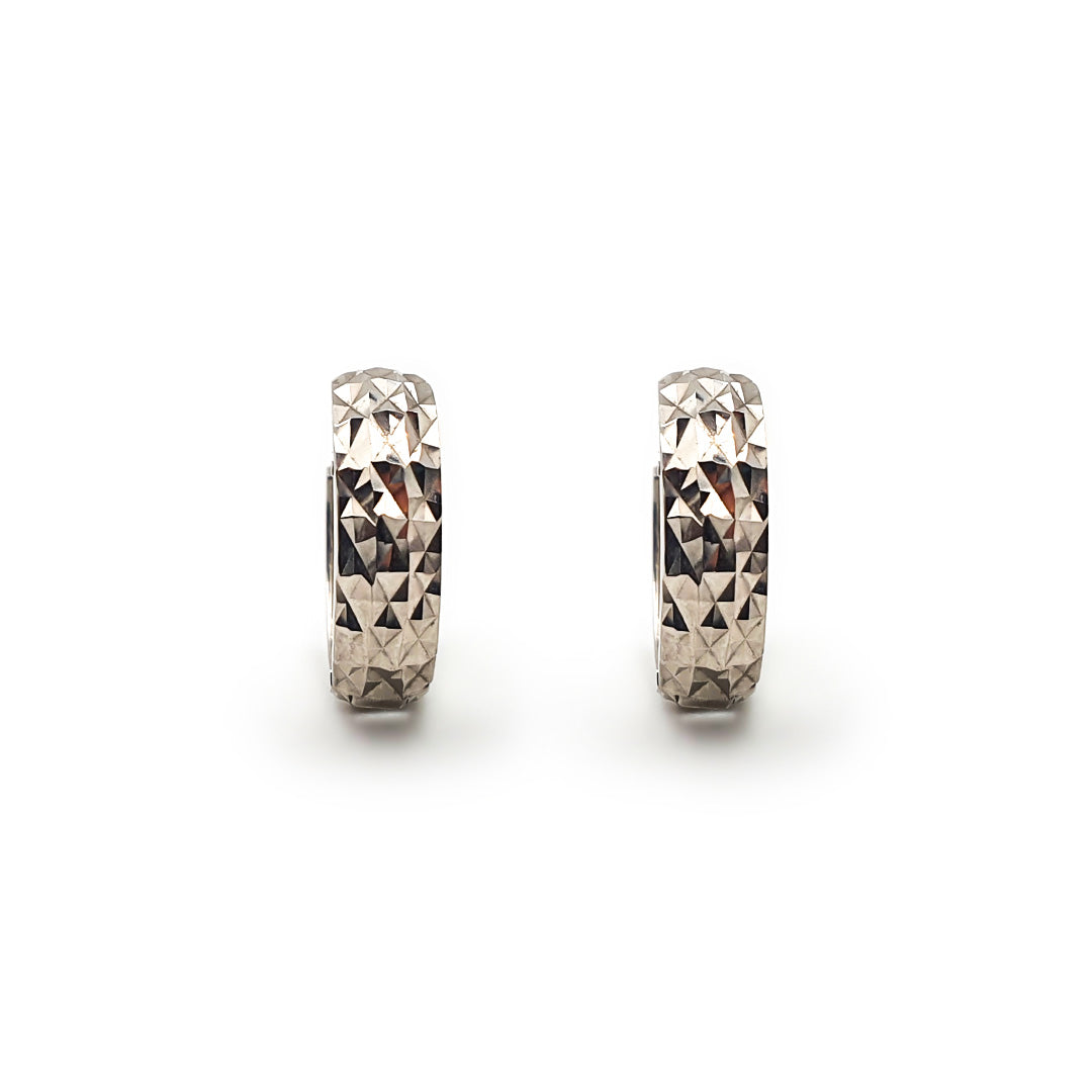 9ct White Gold Ladies Hoop Earrings