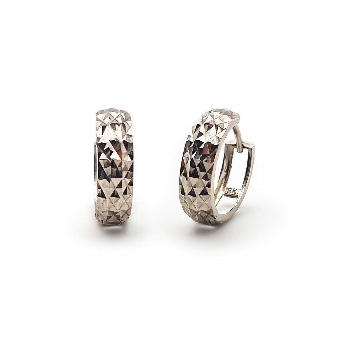 9ct White Gold Ladies Hoop Earrings