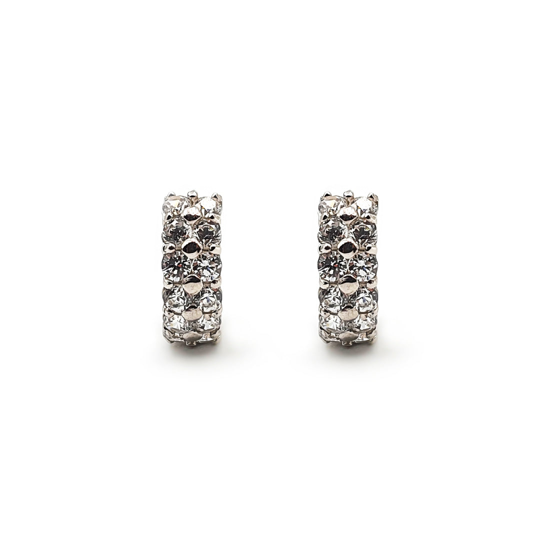 9ct White Gold Ladies Hoop Earring