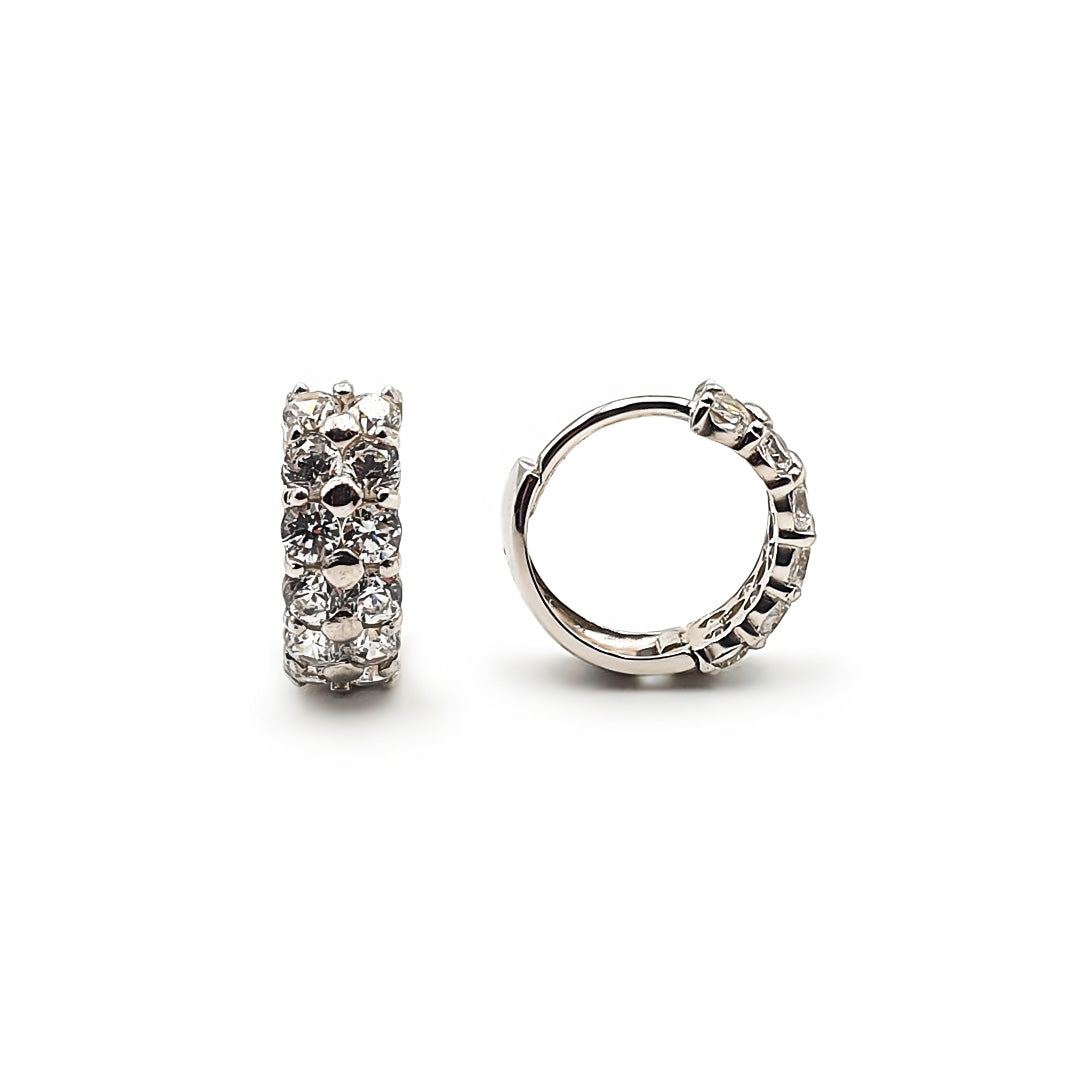 9ct White Gold Ladies Hoop Earring