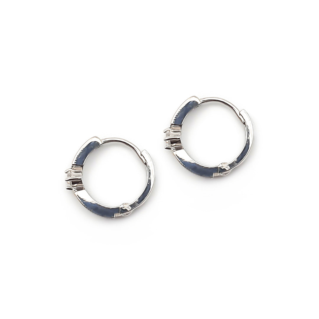 9ct White Gold Ladies Hoop Earrings