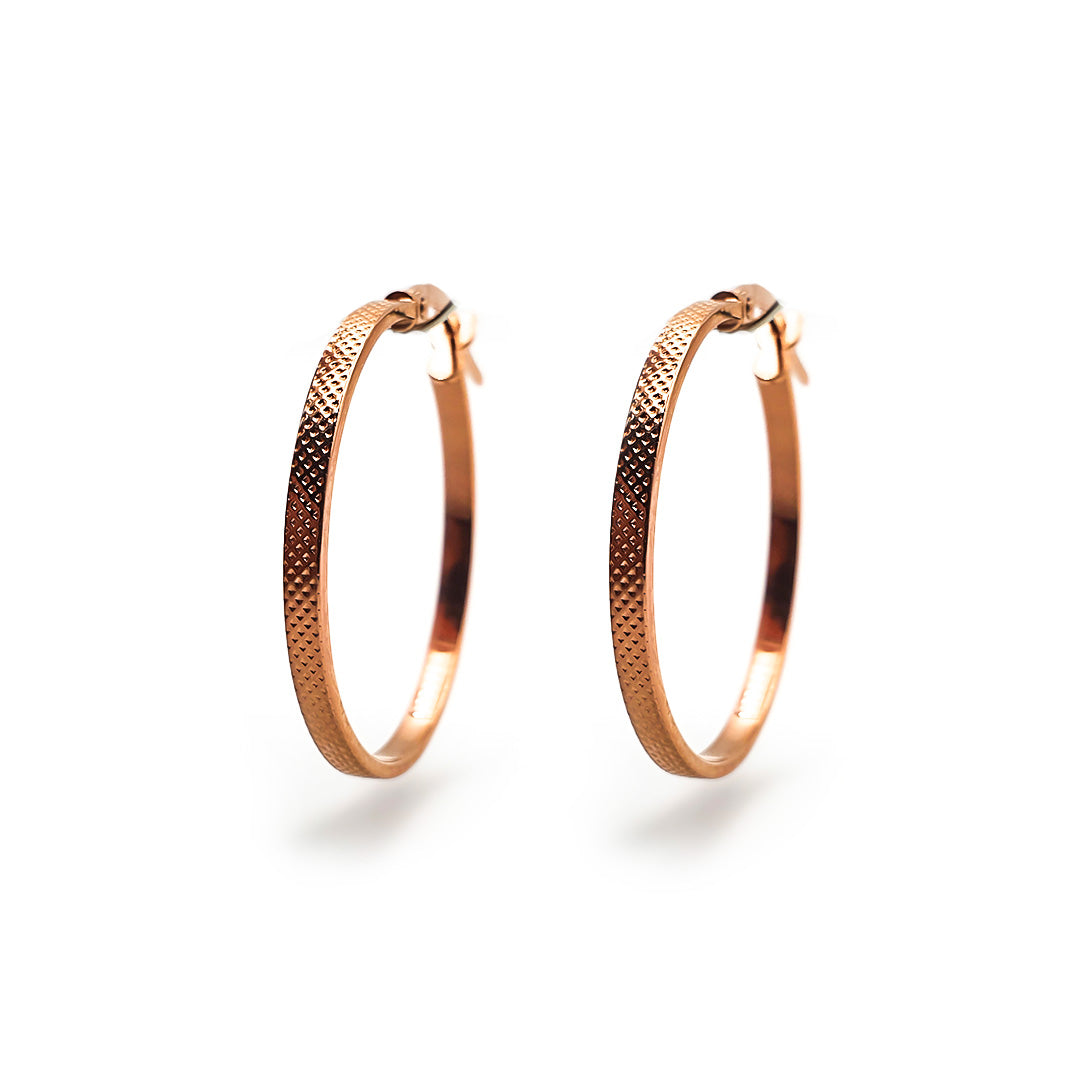 9ct Rose Gold Ladies Hoop Earrings