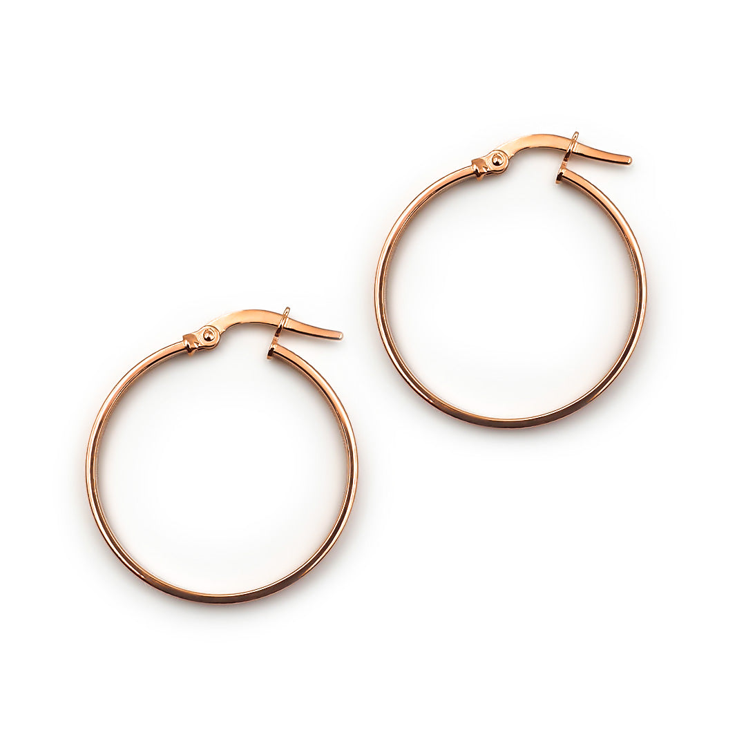 9ct Rose Gold Ladies Hoop Earrings