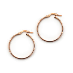 9ct Rose Gold Ladies Hoop Earrings