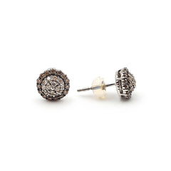 9ct White Gold Ladies Cognac Diamond Stud Earrings