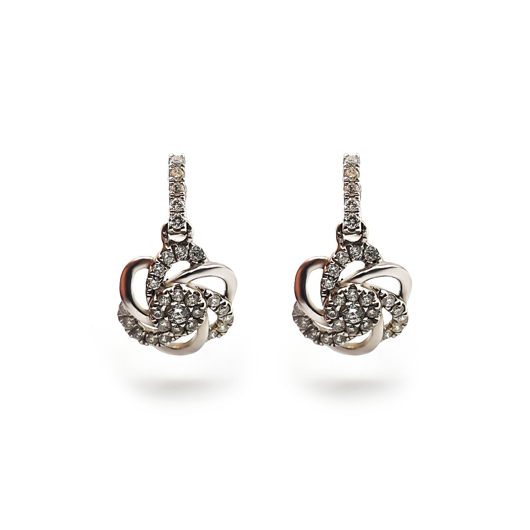 9ct White Gold Ladies Diamond Drop Earrings The_Diamond_box_South_Africa